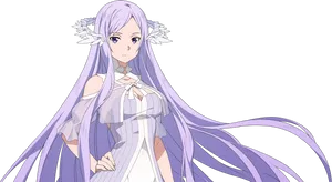 Purple Haired Anime Character PNG image