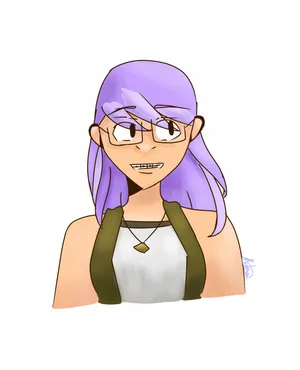 Purple Haired Anime Style Avatar