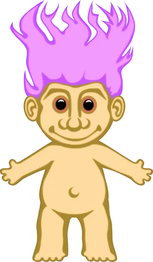 Purple Haired Troll Cartoon Graphic