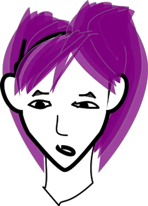Purple Haired Vector Portrait