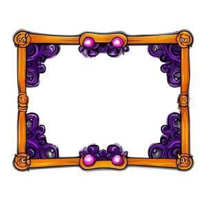 Purple Halloween Theme Border PNG 06262024