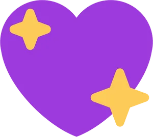 Purple Heart With Sparkles Emoji PNG image