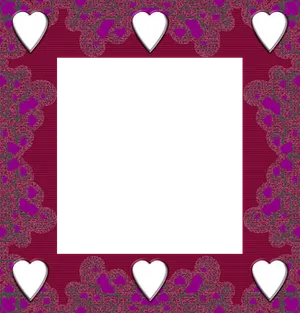 Purple Hearts Decorative Frame