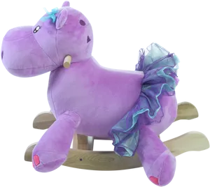 Purple Hippopotamus Rocking Toy PNG image