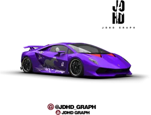 Purple Lamborghini Custom Graphic