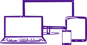 Purple Laptopand Devices Vector