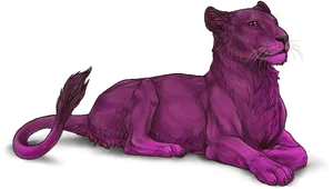 Purple Lioness Illustration PNG image