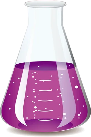 Purple Liquid Erlenmeyer Flask PNG