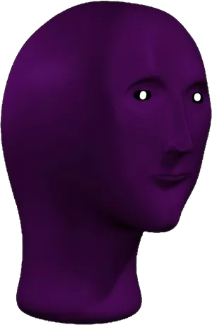 Purple Meme Man3 D Model PNG image