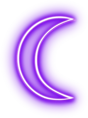 Purple Neon Crescent Moon PNG image