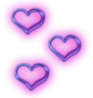 Purple Neon Heart Triptych
