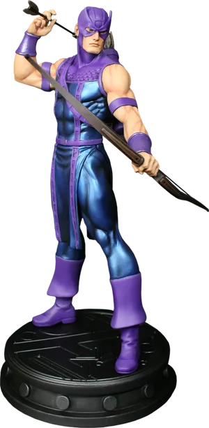 Purple Ninja Figurewith Bo Staff PNG image