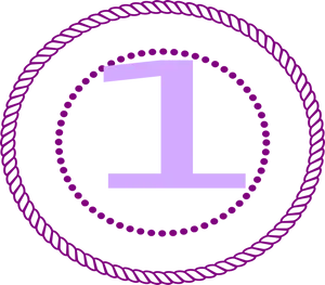 Purple Number One Vector PNG image