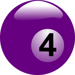 Purple Number4 Billiard Ball PNG