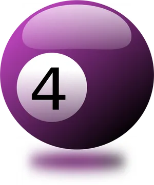 Purple Number4 Billiard Ball PNG image