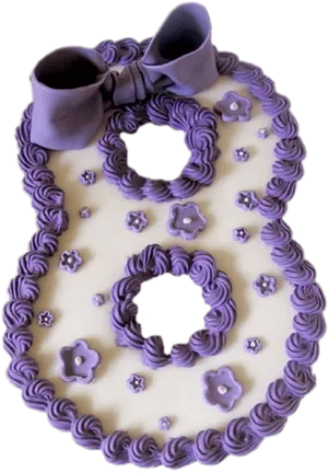 Purple Number8 Cake Design PNG image