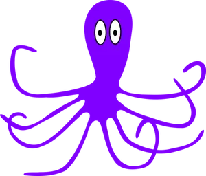 Purple Octopus Cartoon Illustration
