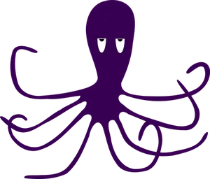 Purple Octopus Cartoon Illustration