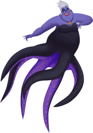 Purple Octopus Mermaid Clipart PNG
