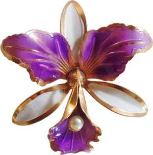 Purple Orchid Brooch Jewelry PNG image