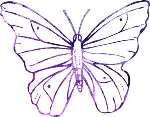Purple Outlined Butterflyon Black Background
