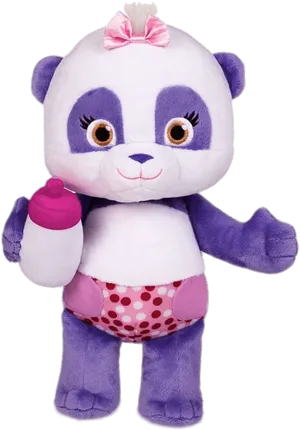 Purple Panda Plush Toy PNG image