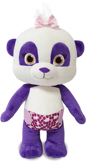 Purple Panda Plush Toy PNG image