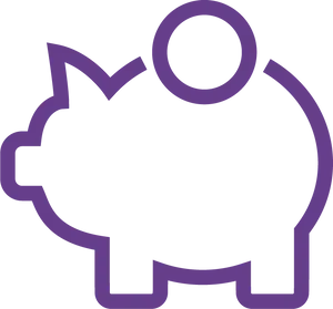 Purple Piggy Bank Icon PNG image