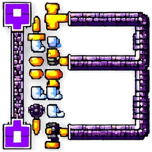Purple Pixel Art Border PNG 72 PNG