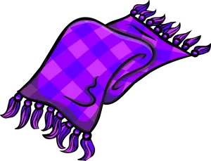 Purple Plaid Scarf Illustration PNG image