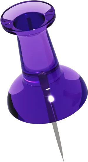 Purple Push Pin3 D Rendering PNG