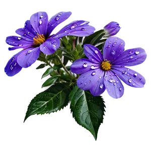 Purple Rain Over Flowers PNG 06252024
