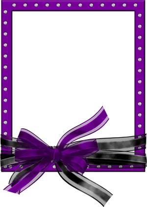 Purple Ribbon Frame Template PNG image