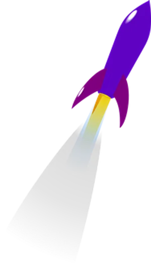 Purple Rocket Launch Illustration PNG image