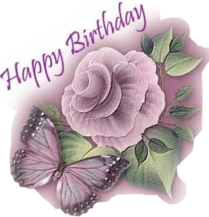 Purple Rose Birthday Greeting