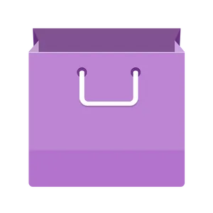 Purple Shopping Bag Icon