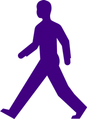 Purple Silhouette Walking Man