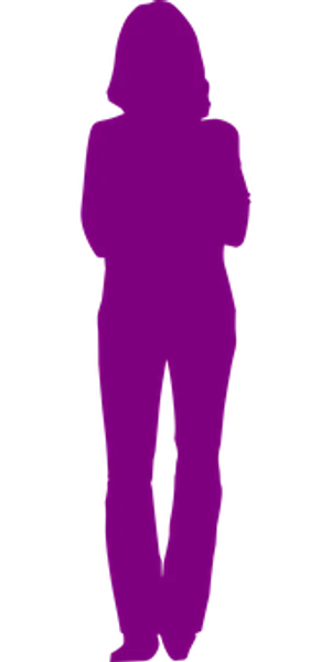 Purple Silhouette Woman Standing