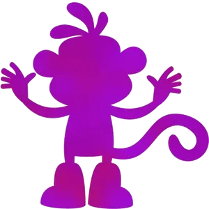 Purple Silhouetteof Bootsthe Monkey PNG image