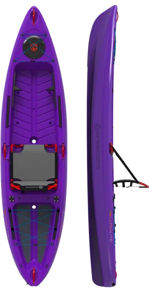 Purple Sit On Top Kayak Topand Side View PNG image