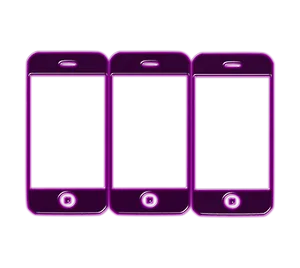 Purple Smartphones Row