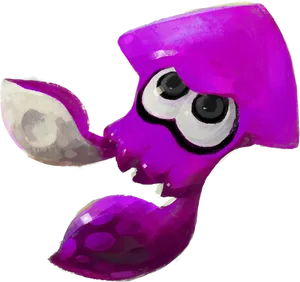 Purple Squid Cartoon Character PNG image