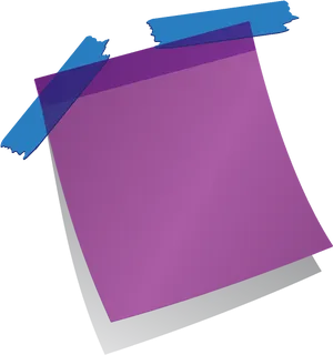 Purple Sticky Notewith Blue Tape PNG image
