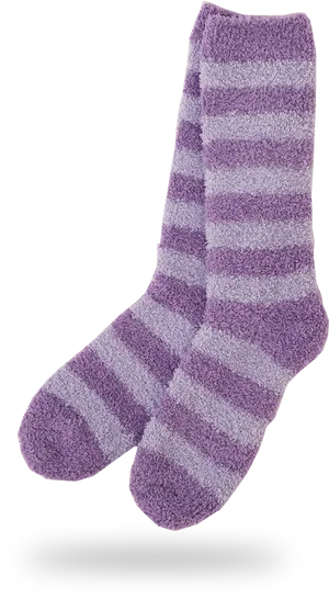 Purple Striped Fluffy Socks PNG image