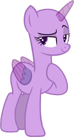 Purple Unicorn Cartoon Character PNG