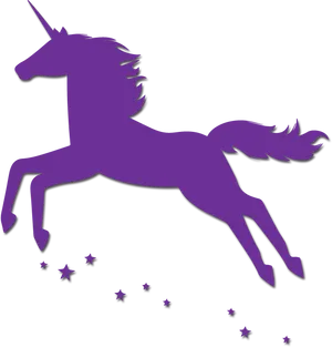 Purple Unicorn Silhouette Stars