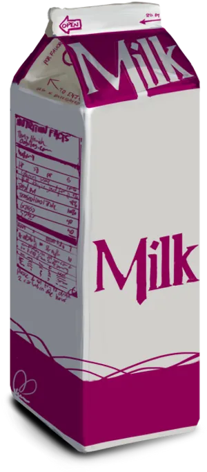 Purple White Milk Carton PNG image