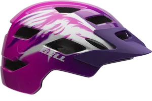 Purple White Mountain Bike Helmet PNG