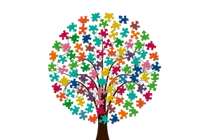 Puzzle Piece Tree Artwork