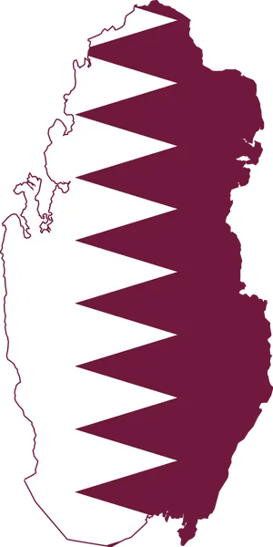 Qatar Map Outline Maroon White PNG image